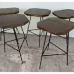 Taburete Antiguo, Hierro Y Madera