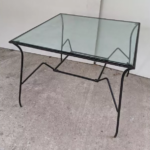 Mesa Baja De Hierro Tipo De Jardin, Tapa De Vidrio