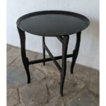 Mesa De Estilo Madera, Plegable, Tapa Con Bandeja De Chapa