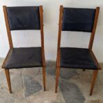 Silla De Madera Antigua, Estilo Americana, Respaldo Tapizado