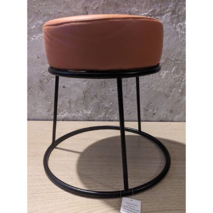 Taburete Bajo De Hierro, Asiento Tapizado