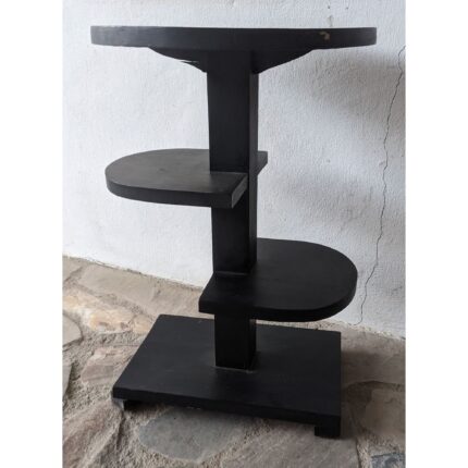 Mesa Auxiliar Antigua, Estilo Art Deco, 4 Niveles, Tapa Circular