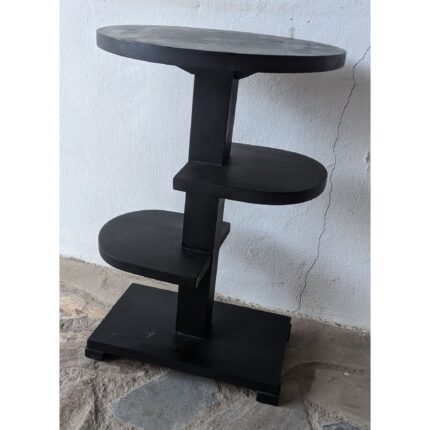 Mesa Auxiliar Antigua, Estilo Art Deco, 4 Niveles, Tapa Circular