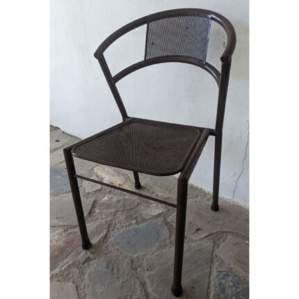 Silla De Hierro, Asiento Y Respaldo En Malla Metálica