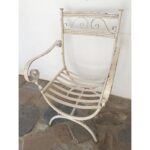 Sillón De Patio De Hierro Con Posabrazos - Silla De Jardín