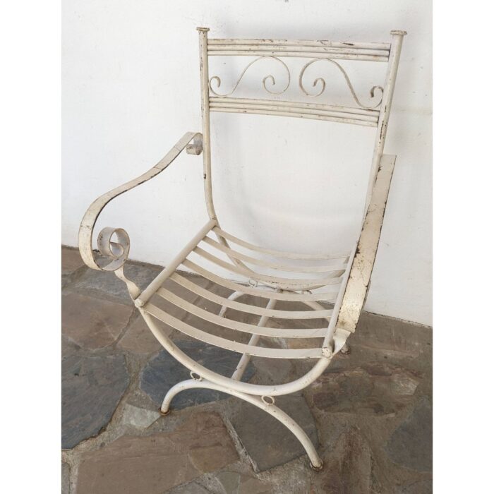 Sillón De Patio De Hierro Con Posabrazos - Silla De Jardín - Imagen 1