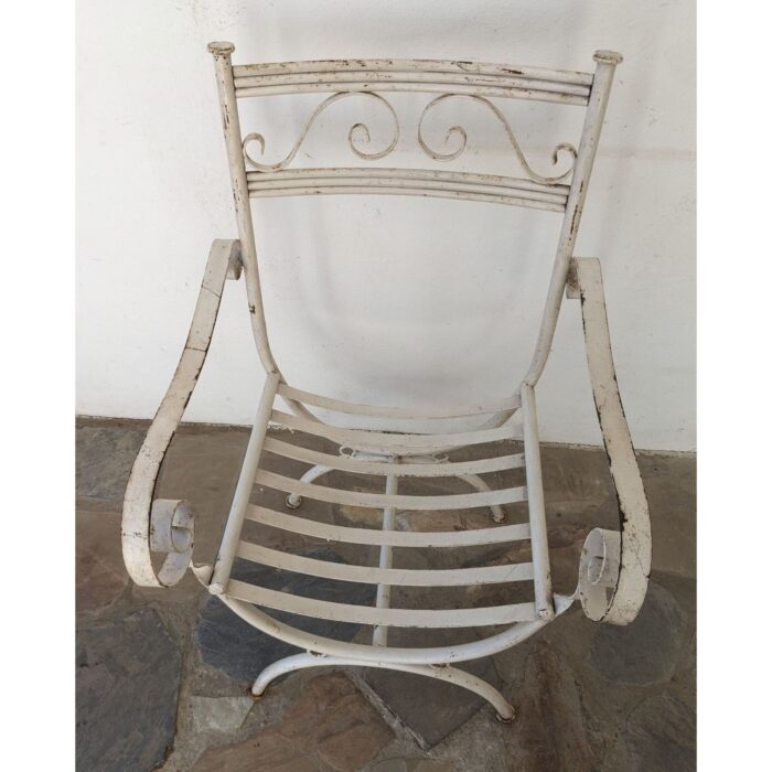 Sillón De Patio De Hierro Con Posabrazos - Silla De Jardín - Imagen 3