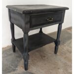 Mesa De Noche Antigua, Patinada, 1 Cajón 1 Estante - Imagen 2