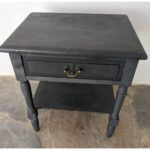 Mesa De Noche Antigua, Patinada, 1 Cajón 1 Estante - Imagen 3