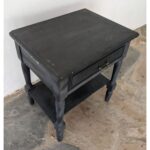 Mesa De Noche Antigua, Patinada, 1 Cajón 1 Estante - Imagen 4