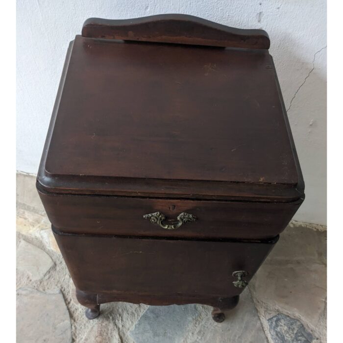 Mesa De Noche Antigua, Estilo Francesa, 1 Puerta 1 Cajón - Imagen 3