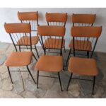 Silla De Hierro, Estilo Americana, Asiento Tapizado