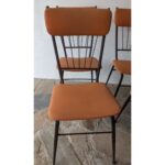 Silla De Hierro, Estilo Americana, Asiento Tapizado - Imagen 4