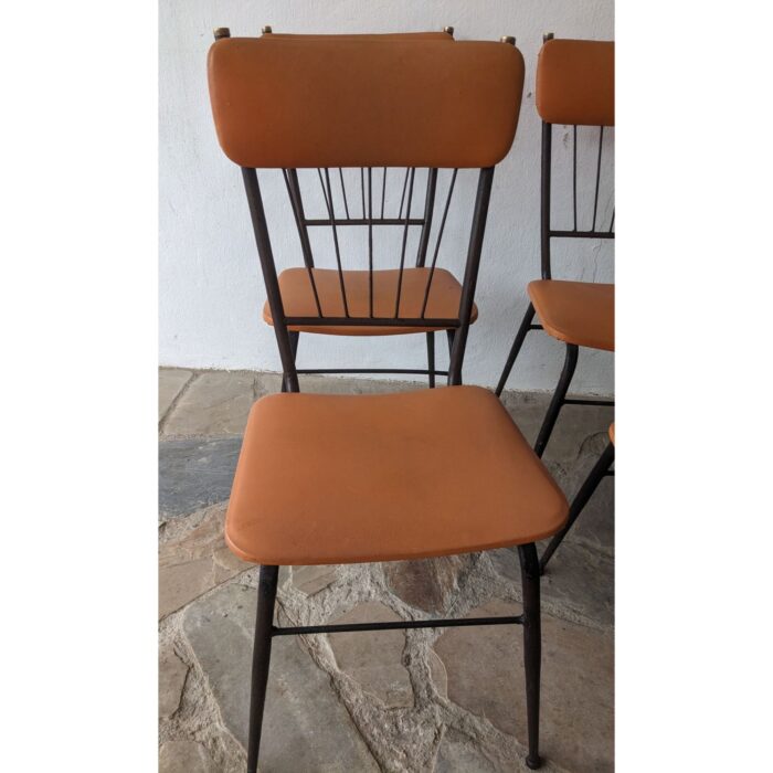 Silla De Hierro, Estilo Americana, Asiento Tapizado - Imagen 4