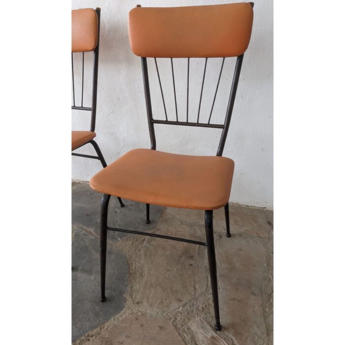 Silla De Hierro, Estilo Americana, Asiento Tapizado - Imagen 5