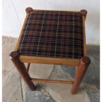 Taburete Bajo De Madera, Banqueta, Asiento Tapizado - Imagen 4