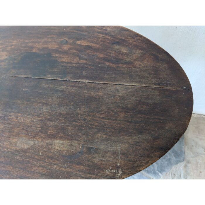 Mesa Auxiliar De Sala, Antigua, Tapa Oval, 2 Niveles - Imagen 4