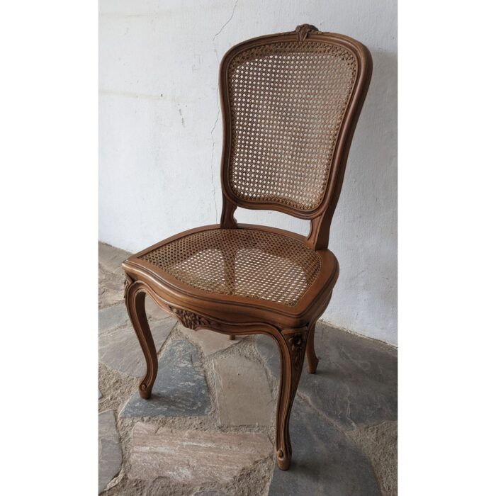 Silla Antigua, Estilo Francesa, Asiento Y Respaldo Esterillado - Imagen 1