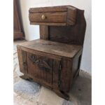 Mesa De Noche, Estilo Art Deco, 1 Puerta 1 Cajón, Tapa De Mármol