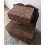 Mesa De Noche, Estilo Art Deco, 1 Puerta 1 Cajón, Tapa De Mármol - Imagen 5