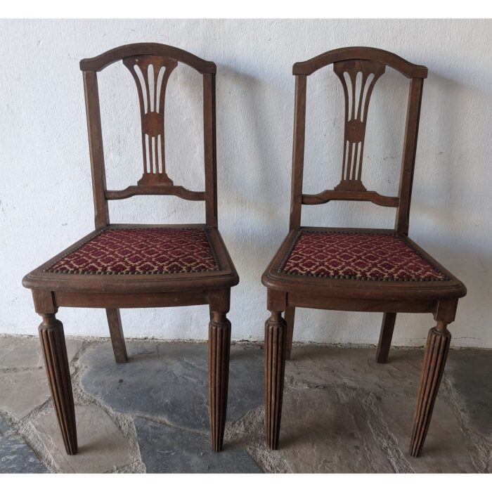 Silla Antigua De Estilo, Asiento Tapizado - Imagen 2