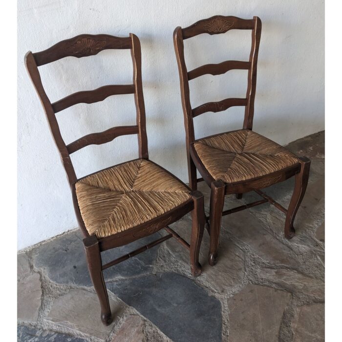 Silla Antigua, Estilo Francesa, Asiento De Cardo - Imagen 3