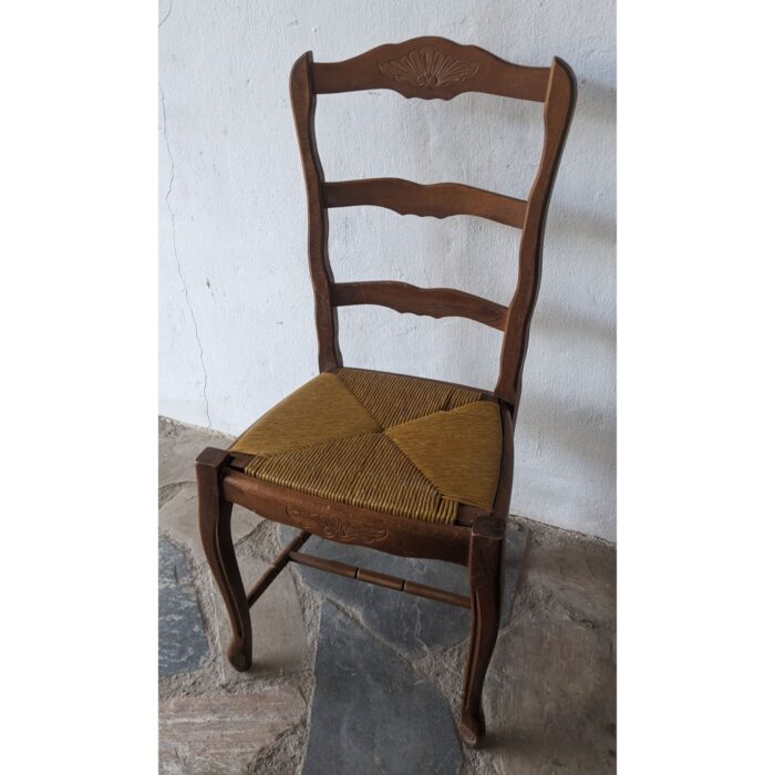 Silla Antigua, Estilo Francesa, Asiento De Cardo - Imagen 1