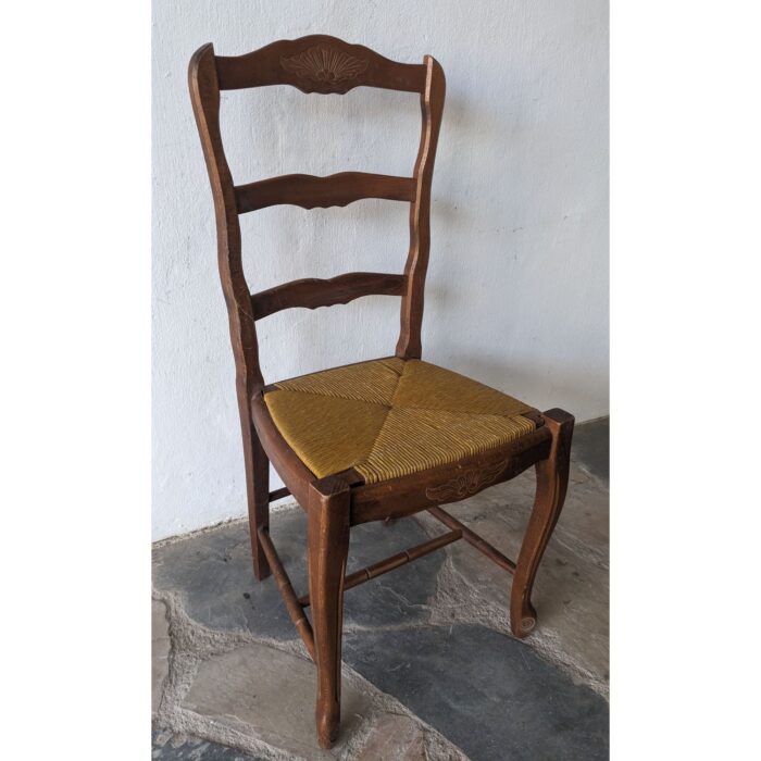 Silla Antigua, Estilo Francesa, Asiento De Cardo - Imagen 2