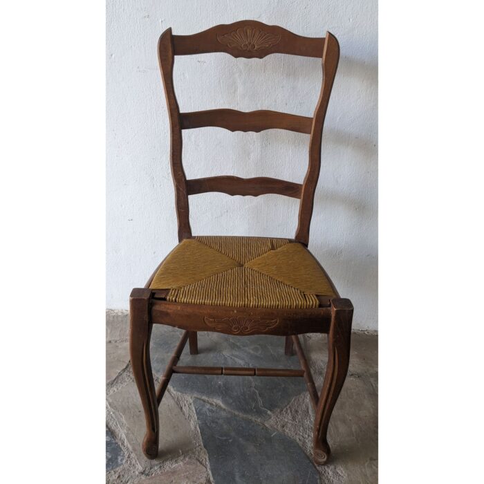 Silla Antigua, Estilo Francesa, Asiento De Cardo - Imagen 3