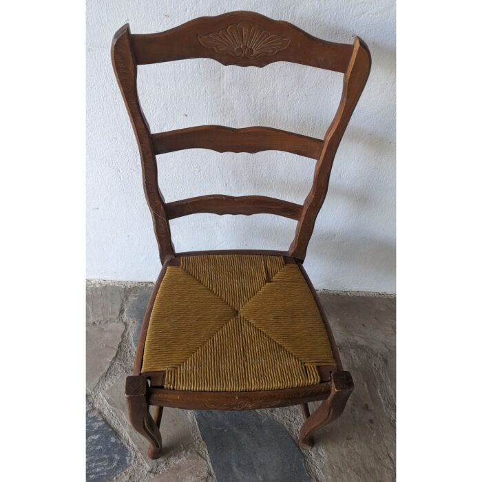 Silla Antigua, Estilo Francesa, Asiento De Cardo - Imagen 4