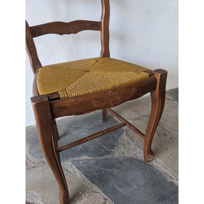 Silla Antigua, Estilo Francesa, Asiento De Cardo - Imagen 5