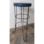 Taburete De Hierro, Asiento En Chapa - Imagen 3