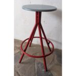 Taburete De Hierro, Asiento De Madera - Imagen 3