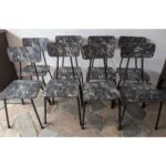 Silla Antigua De Hierro, Asiento Y Respaldo En Cármica