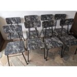 Silla Antigua De Hierro, Asiento Y Respaldo En Cármica - Imagen 2