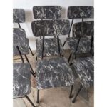 Silla Antigua De Hierro, Asiento Y Respaldo En Cármica - Imagen 3