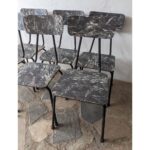 Silla Antigua De Hierro, Asiento Y Respaldo En Cármica - Imagen 4