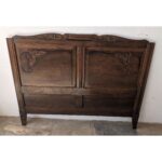 Respaldo De Cama Francesa, Antiguo, En Roble