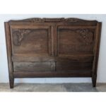 Respaldo De Cama Francesa, Antiguo, En Roble - Imagen 2