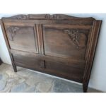 Respaldo De Cama Francesa, Antiguo, En Roble - Imagen 3