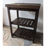 Mueble Rustico Auxiliar, De Madera, 3 Niveles, Con Bandeja