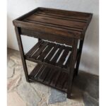 Mueble Rustico Auxiliar, De Madera, 3 Niveles, Con Bandeja - Imagen 2