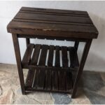 Mueble Rustico Auxiliar, De Madera, 3 Niveles, Con Bandeja - Imagen 3