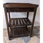 Mueble Rustico Auxiliar, De Madera, 3 Niveles, Con Bandeja - Imagen 4