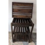 Mueble Rustico Auxiliar, De Madera, 3 Niveles, Con Bandeja - Imagen 5