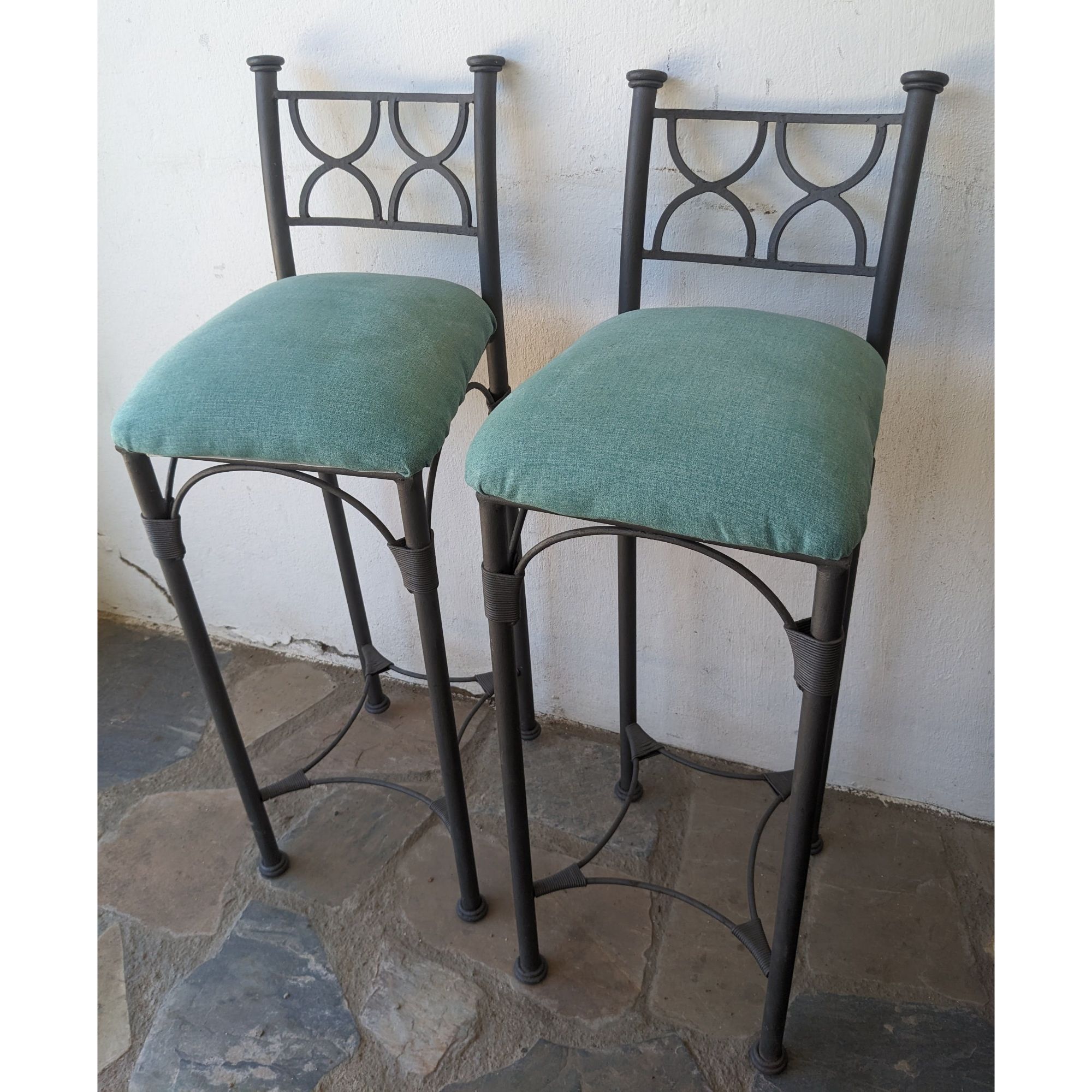 A1630_01 Banqueta Alta, Hierro, Asiento Tapizado - Imagen 1