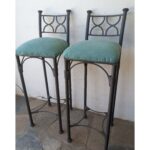 Banqueta Alta, Hierro, Asiento Tapizado - Imagen 2