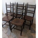 Silla De Madera, Asiento De Cuero - Imagen 2