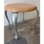 Banco De Ducha Antiguo, Madera Laqueada, Patas De Bronce - Imagen 2