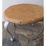 Banco De Ducha Antiguo, Madera Laqueada, Patas De Bronce - Imagen 3